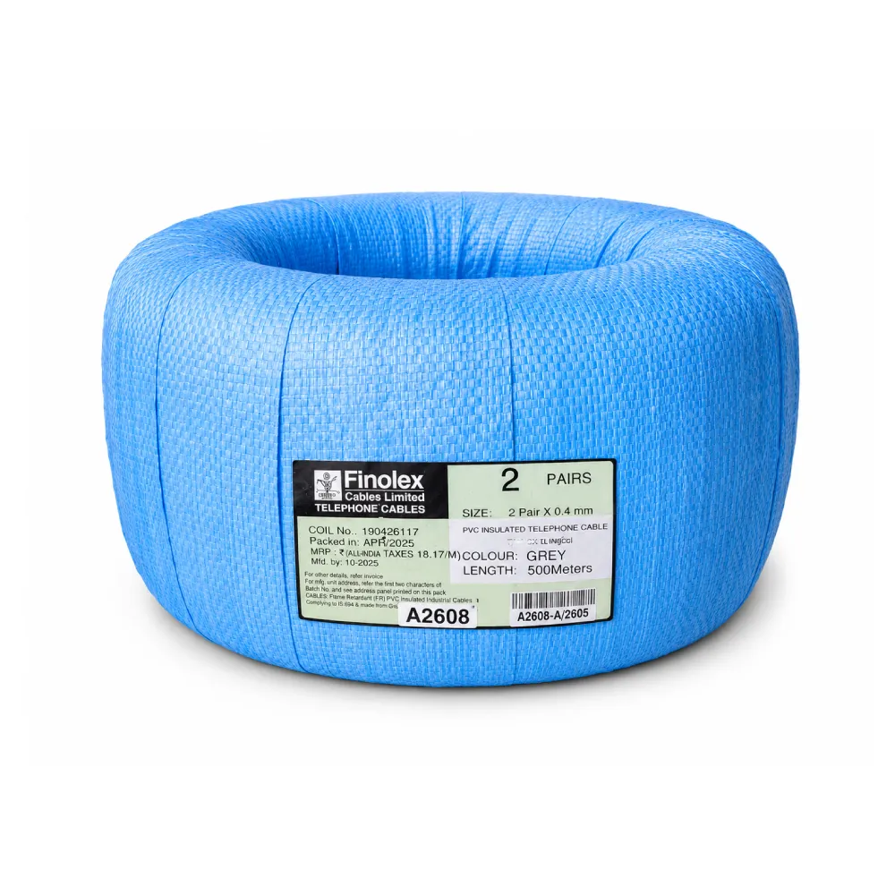 Finolex Telephone Cable PE Insulated 0.4mm 2 Pair 500m Grey